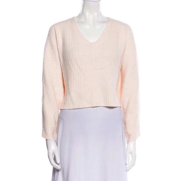 NEW THE SEI V-Neck Ribbed Sweater Merino Wool Size P - Picture 1 of 11